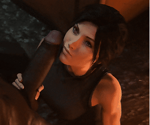 fumetti Lara Croft gioca Con un bbc, blowjob 